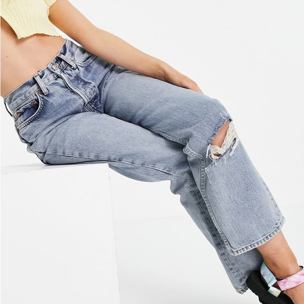 NWT || TOPSHOP || Dad denim Midrise Loose Fit Sz 8